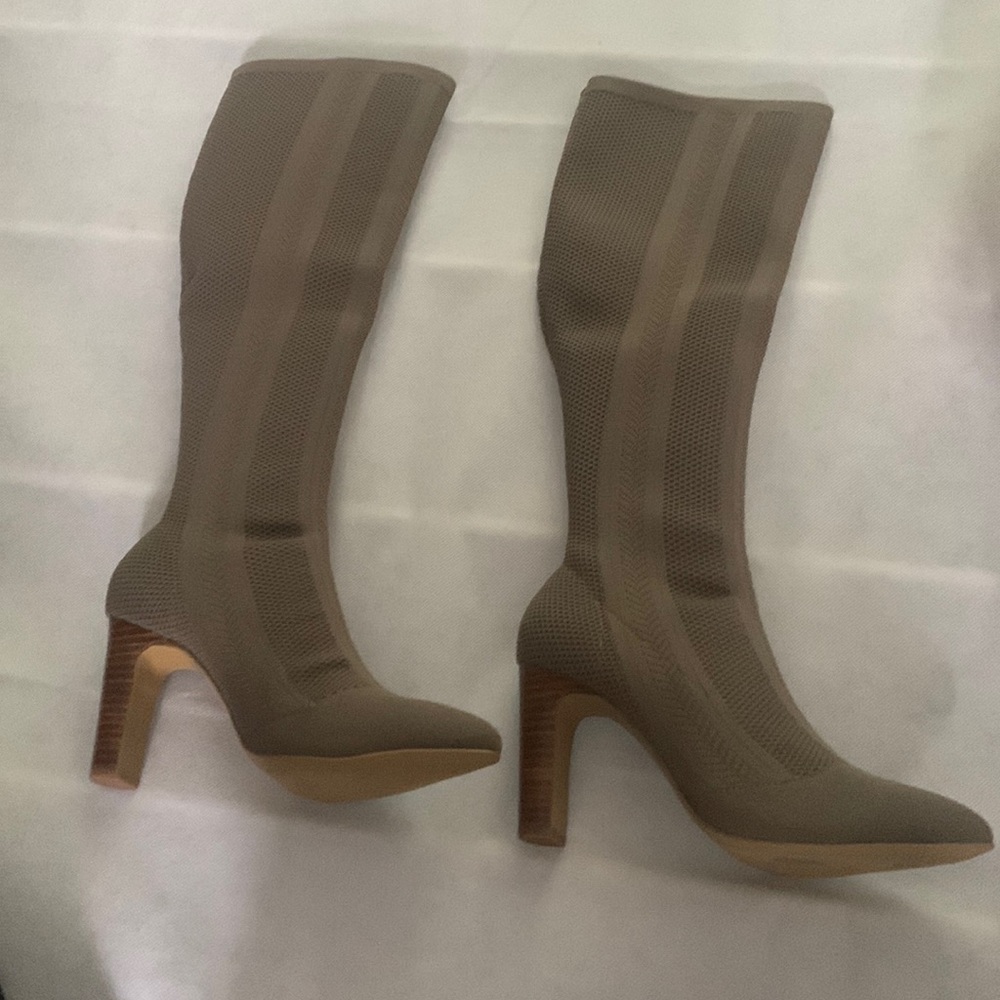 style charles womens stretch knit tall shaft pointed toe boots size 6